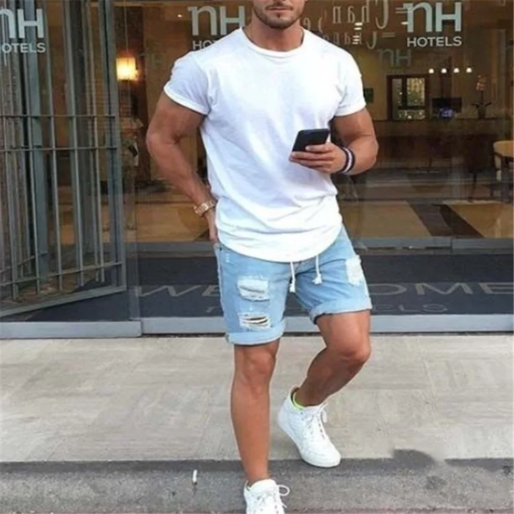 Cs041 Designer Mens Denim Ripped Do Old 