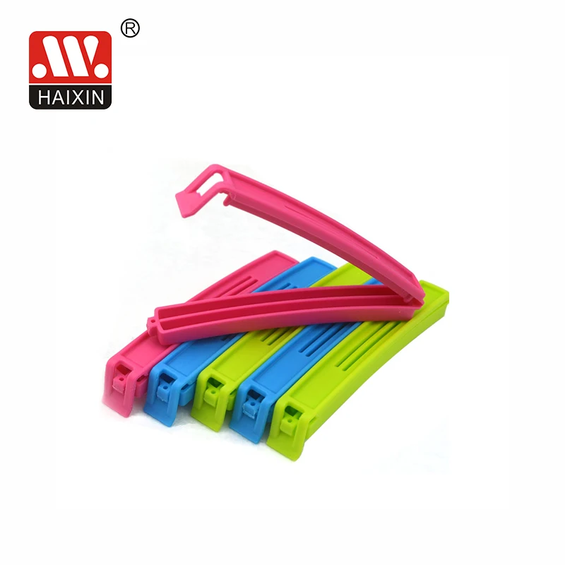 Haixing Cheap Free PP Food Sealed Clips 6 Pieces per Bag Sealing Clip for Snack Bread LOGO Custom