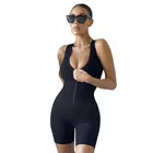 Rompers Short V Neck Front Zipper Casual Rompers Jumpsuits Sexy Women Jumpsuit