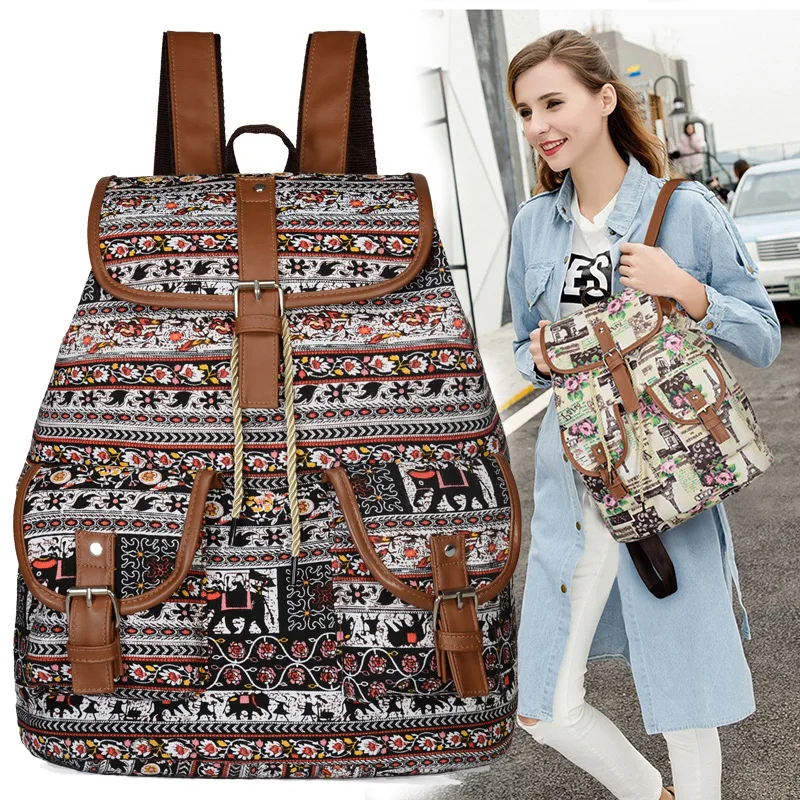 2023 Wholesale Fashionable Canvas Stylish Vintage Style Women's Bohemian  Ethnic Backpacks - Buy Vintage Canvas Hiking Backpack,Small Canvas Backpack,Preppy  Style Backpack Product on Alibaba.com