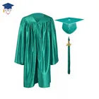 High Green School Graduation Gown High Quality Cheap Green Shiny Kindergarten Graduation Gown And Cap