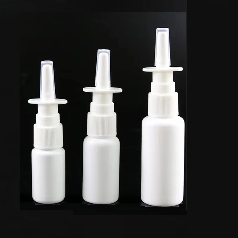 10ml 20ml 30ml 60ml White Empty Plastic Nasal Spray Bottles Pump Sprayer Mist Nose Spray
