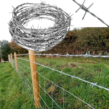 Hot Selling Galvanized Low Carbon Iron Barbed Wire Double-twisted Concertina Blade Wire Fence Roll for Farm and Garden Security