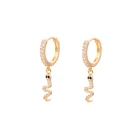Hoop Earrings Gemnel New Fashion Jewelry 14k Gold Delicate Zircons Snake Hoop Earrings