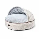 Round Pet Winter Natural Rock Texture Pattern Printed Peach Skin Silk Velvet Luxury Round Pet Dog Bed With Cover