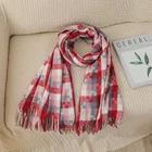 Scarf Checked Wholesale New Products Winter Thick Warm Scarf Checked Scarf Yarn-Dyed Plaid Shawl Scarf Women
