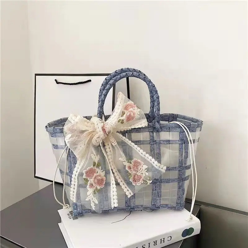 PVC Handbag Clear Transparent Handbag For Reusable Shopping Carry  Ladies Tote Bag Transparent Handbag For Work/Pocketbook