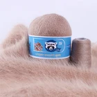 Knitting Mink Breathe Freely Hand Knitting Long Hair Mink Yarn 50% Angora Yarn Blended Mink Wool Fancy Yarn