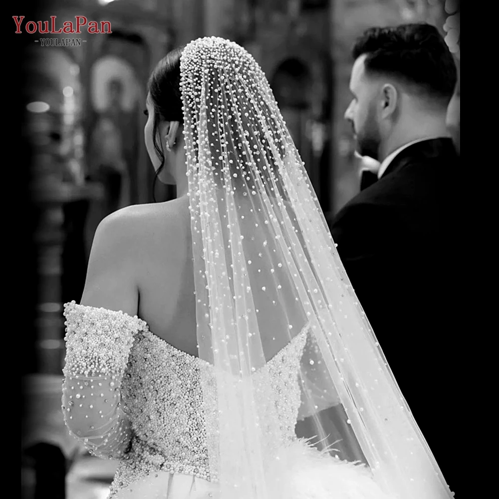 ivory beaded wedding veils