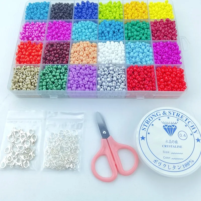 Seed Beads For Jewelry Making Kits 6000pcs 4mm Miyuki Glass Beads Bracelet Making Craft Beads