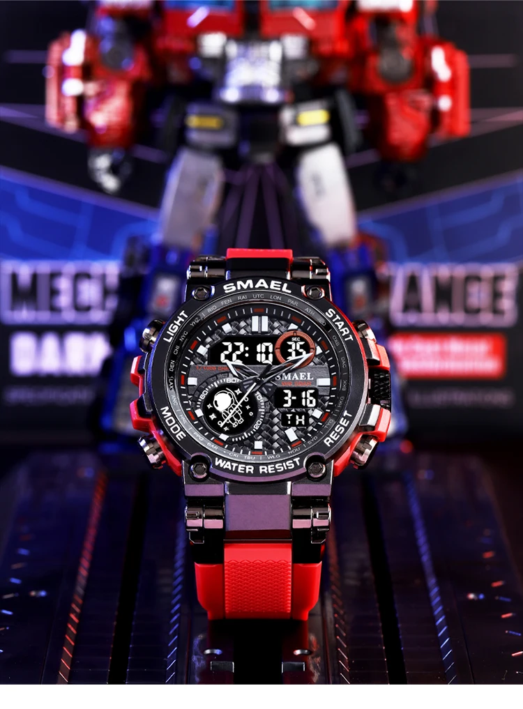 SMAEL 8093 Sport Watch Men Watches Waterproof 5Bar Dual Time Men's Watches Shock Resistant Alarm Clock montre homme