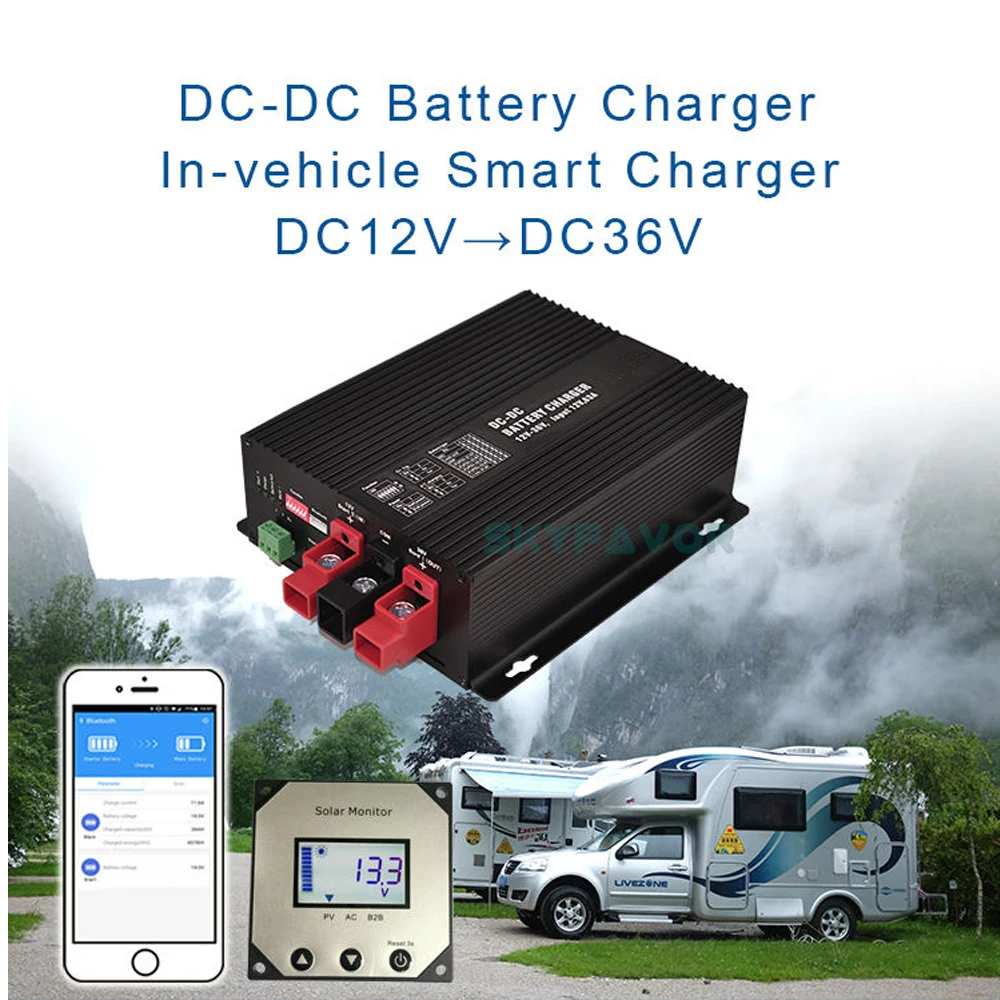 12V battery to 36V battery charger 22A on board automatic 12V DC-DC 36V battery charger for RV 4WD Camper Trailer Yacht