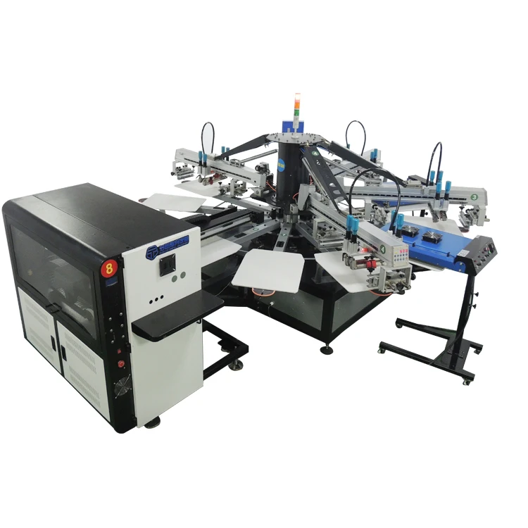 product 4 color 12 station hybrid digital automatic t shirt silk screen printer with 4pcs auto ir flash dryer with sensor-3