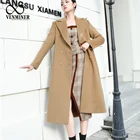 Coats OEM Custom Pipple Winter Double Breasted Soft 100%Wool Long Coats For Ladies Women