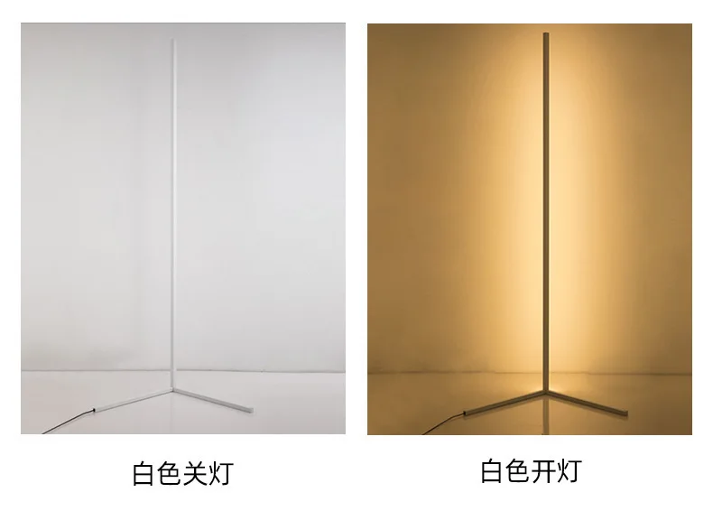 Vertical shelf led corner standing light warm white stand floor lamps for living room bedroom