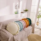 Decorative Round Throw Pillow Decorative Funny Cushion With Ball For Couch Chair Floor Decor
