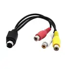 To Av Tv 9 PIN S-Video To 3-RCA Famale Composite AV Cable M/F For Laptop PC TV