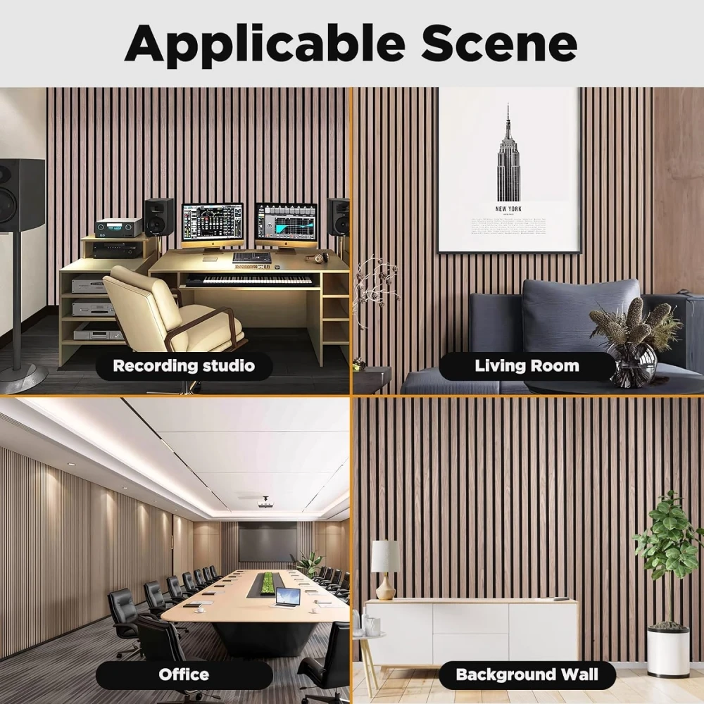 Akupanel Wood Acoustic Slat Wall Panel Sound Absorbing Acoustic Slat