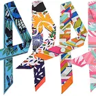 Printed Silk Scarf Wholesale Oem Luxury Blank Sublimation Custom Printed Satin Silk Ribbon Scarf For Bags