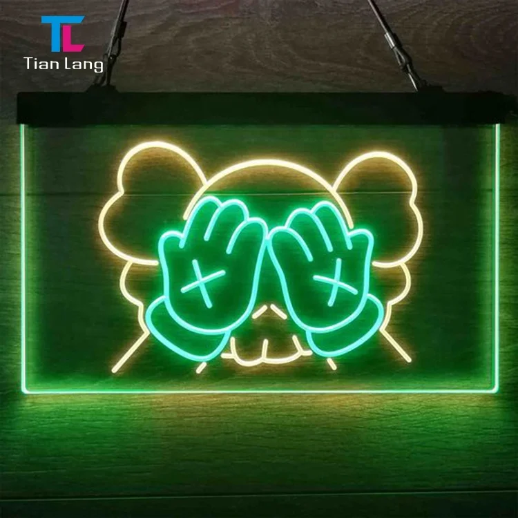 product factory outlet bar decoration outdoor waterproof art deco bedroom led rgbw comic kaws sign neon-9