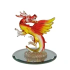 Red Glass Glass New Design Antique Red Glass Blown Dragon Figurines Table Decoration