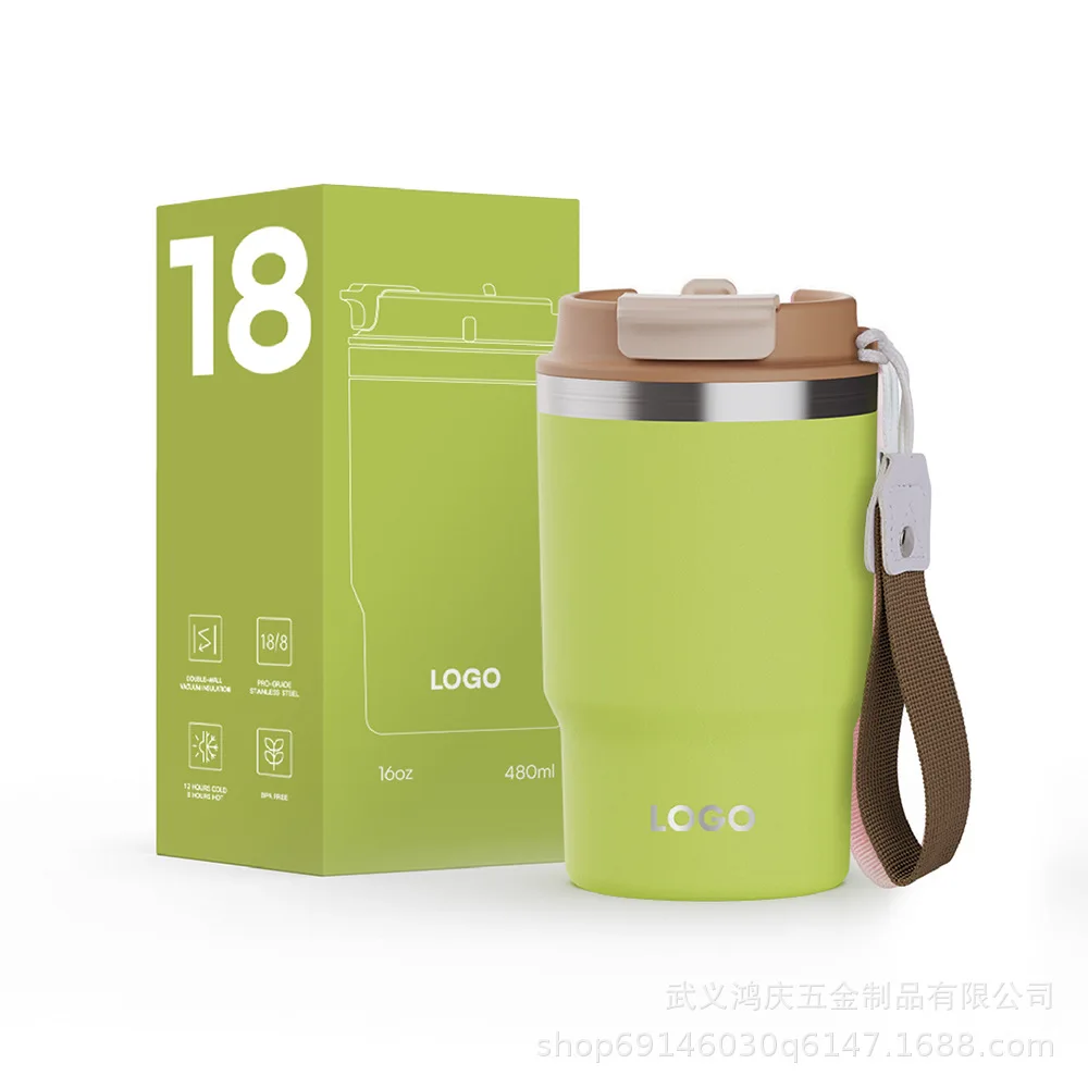 12oz 16oz Food Grade Stainless Steel Thermal Insulated Coffee Mug with 2 in 1 Lid for Summer Ice Drinks Factory Supply