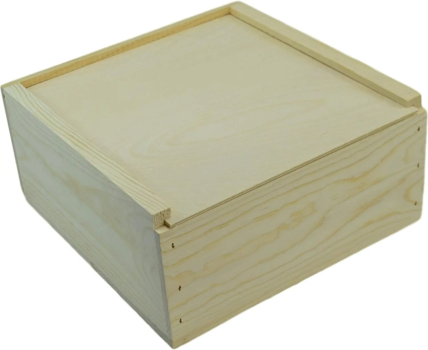 wooden box with sliding lid 