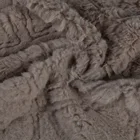 Rabbit Fur High Quality Wholesale Khaki Embossed Plush Super Dull 10mm Warp Knitted Rabbit Fur