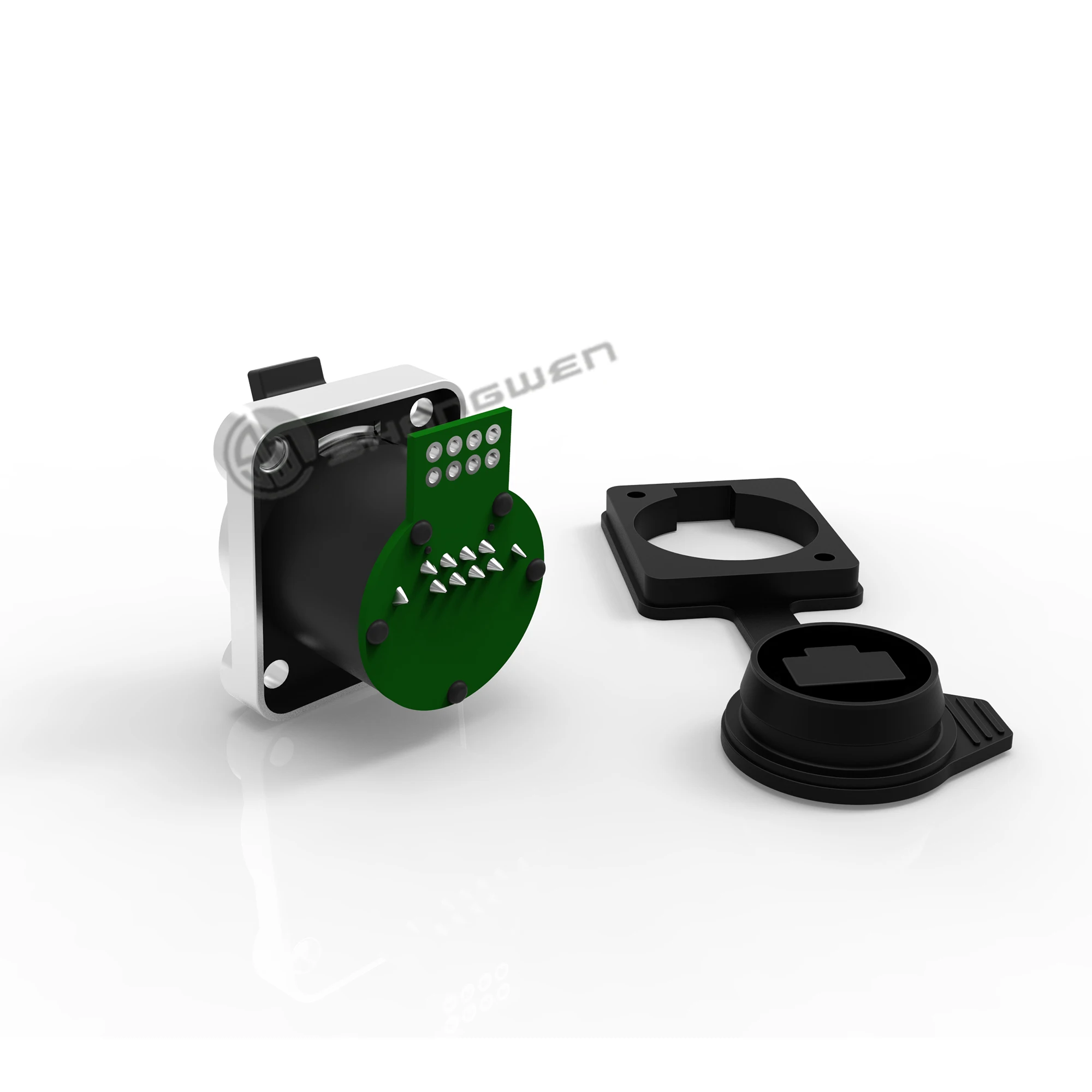 Ethernet Chassis Connector Plug Ip65 Waterproof Rj45 Panel Mount Connectors Row Type