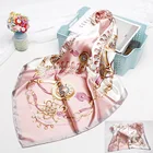 Square Scarf Fashion Printed Satin Rayon Square Scarf Shawl 90*90cm Square Custom Scarf Shawl Women