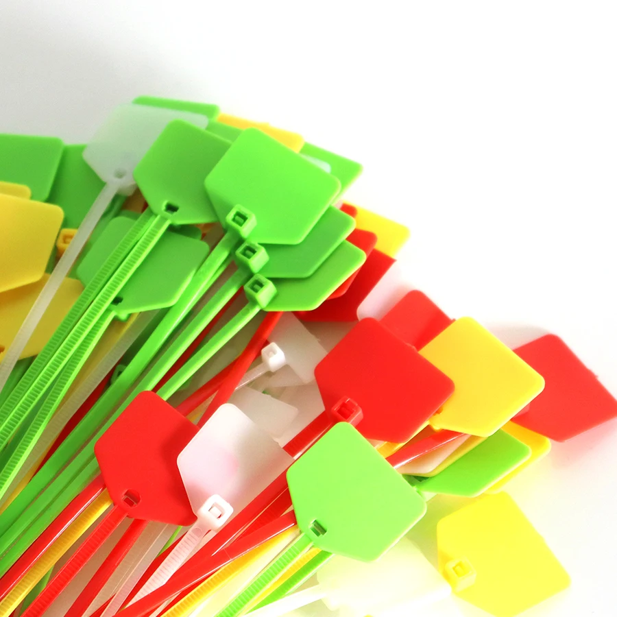 Details about   Self-locking Zip  200Pcs Nylon Cable Ties Tag Labels Plastic Loop Ties Markers 