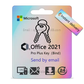 Office 2021 Pro Plus Key Card Retail Bind Microsoft Account 100% global online activation Email Instant delivery digital License