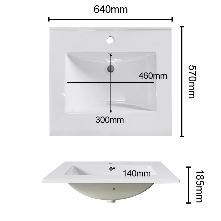 Wholesale 25 Inch Tarpul Hand Wash Basin Modern Design Rectangle White Ceramic Washbasins Porcelain Bathroom Vanity Sink Cabinet details