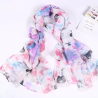 Silk Scarf 2021 New Colorful Printed Spring Autumn Polyester Silk Scarf For Lady