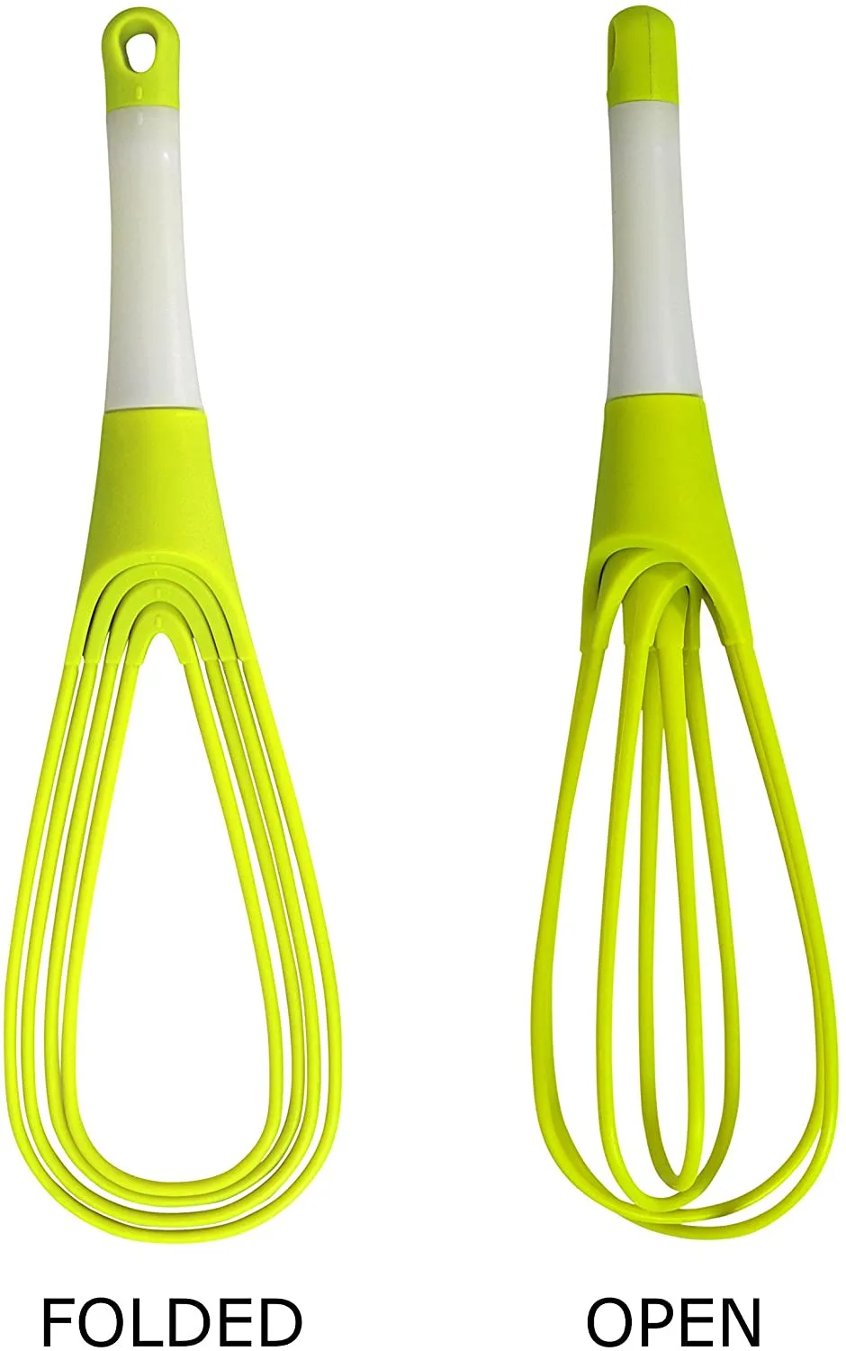 Flat and Balloon Collapsible Twist Whisk Egg Beater Silicone Rotating Silicone Whisks for Cooking