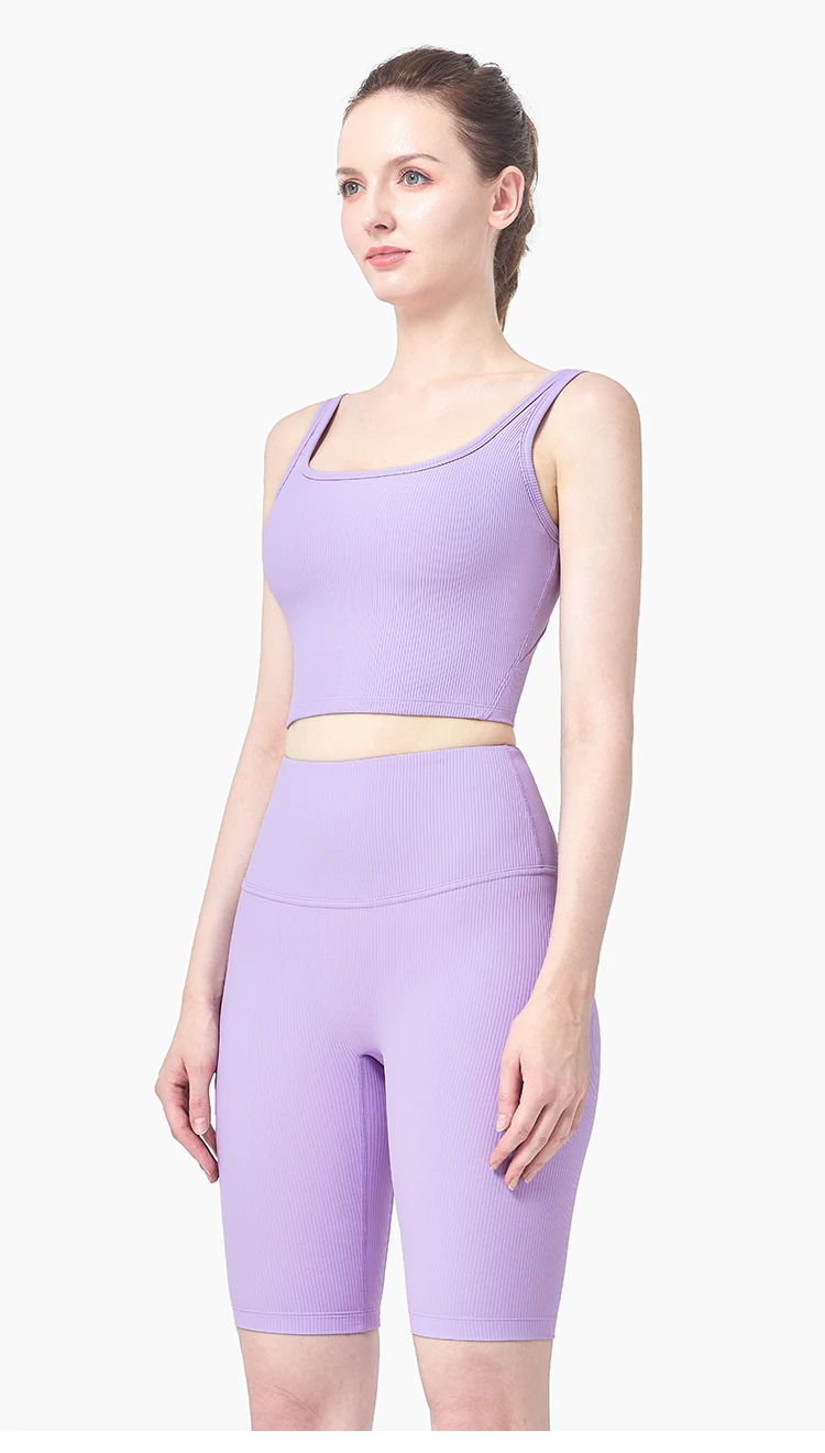 Women Athletic Underwear Sport Vest Yoga Fitness Bra Wear Active Tank Top Ribber Running Yoga Bra