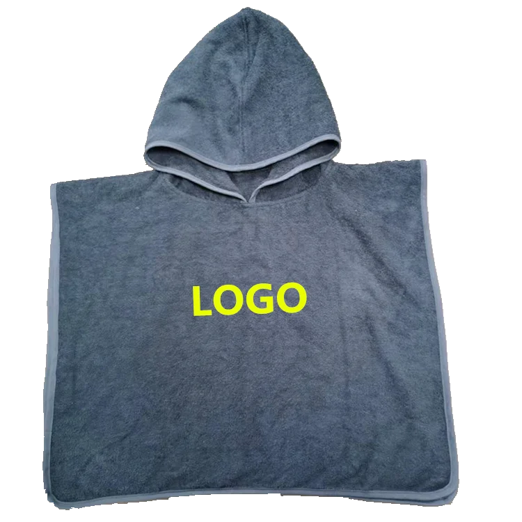 cotton kids hooded bath towel poncho personalized logo beach towel with hood