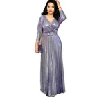 Women Hot Sell Straight Waist Sexy Plus Size Women Wedding Party Evening Dress With Sashes Sequin Dresses