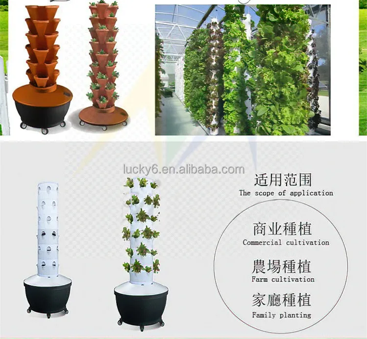 Oem Vertical Farming Tower Garden Vertical Hydroponic Growing System