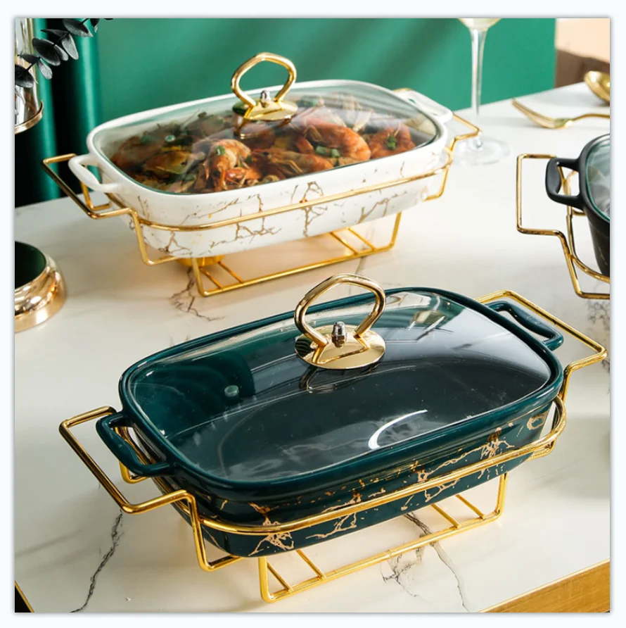 MOQ 1set 9pcs shipping fee 48usd Custom Restaurant ceramic cookware for food warmer dishes for Catering
