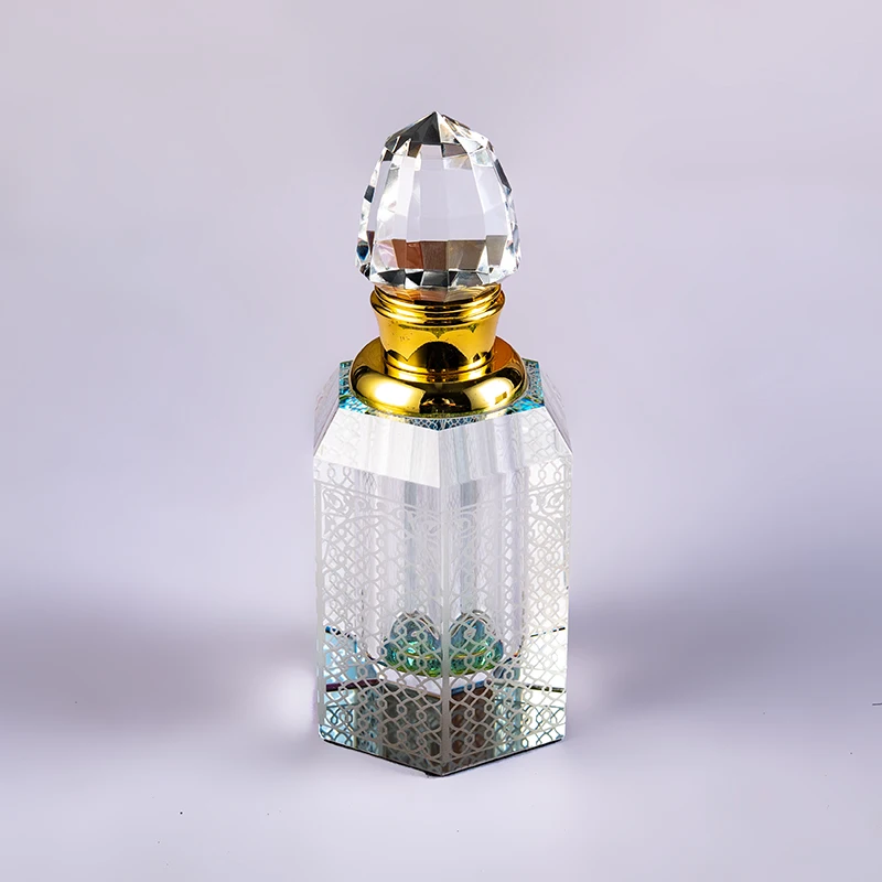 product new design pattern can be customized 12ml glass empty bottle texture fashionable crystal perfume bottle-5