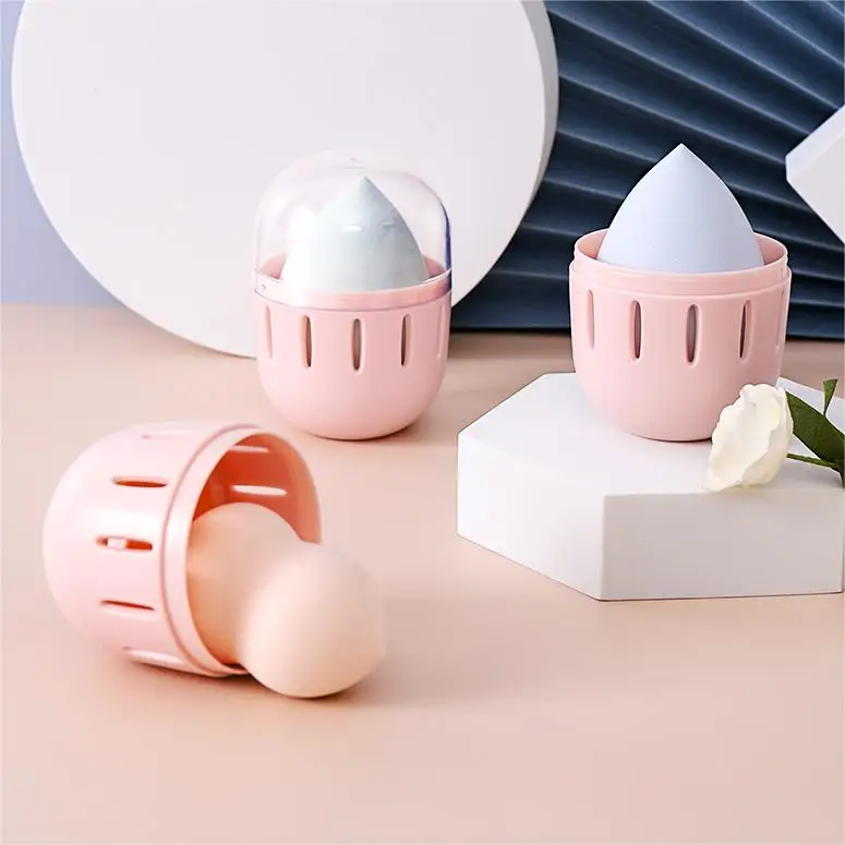 HAIXIN Cosmetic Egg Storage Box Beauty Sponge Set with Egg Storage Drying Sponges Travel Beauty Makeup Holder