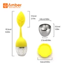 Strainer Customize Silicone Handle Stainless Steel Loose Leaf Tea Infuser Strainer With Nice Flower Shape