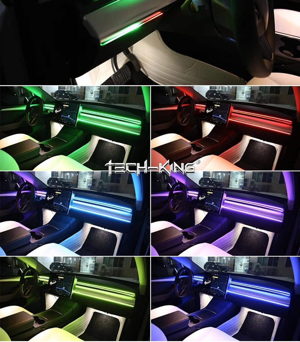 New, automotive fiber optic cold light RGBW 110cm mood lamp, hidden color APP acrylic voice-controlled music mood lamp