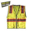 Vest Zipper Plastic Zipper Safety Vest Woman Women Vest Zipper Reflective Wear ANSI Green Safety Vest