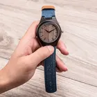 Watch Classic Simple Style Design Blue Canvas Strap DODO DEER Ebony Solid Wood Watch