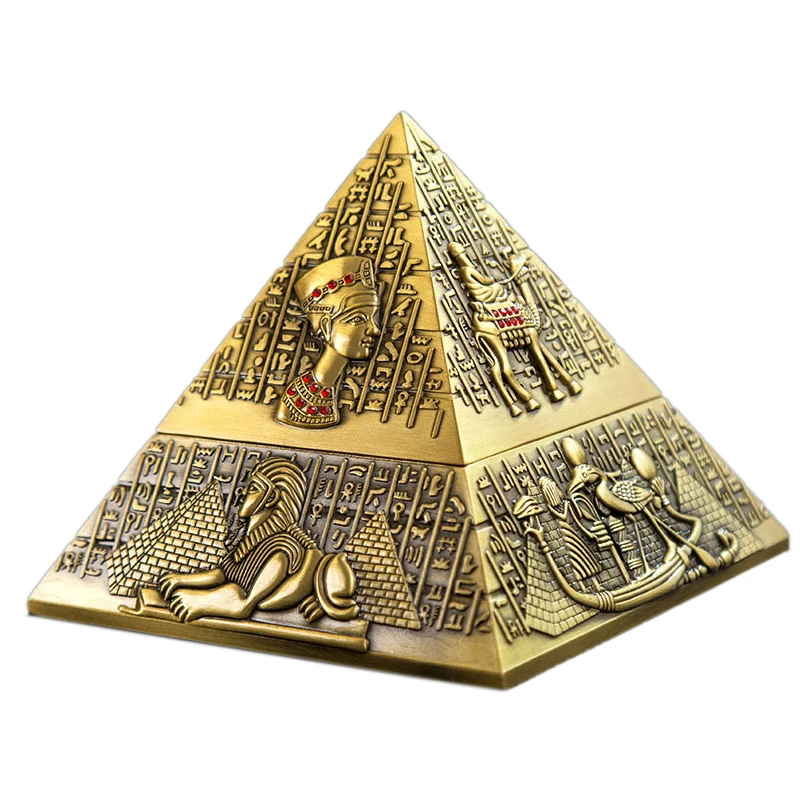 Ancient Egyptian Pharaohs Metal Pyramid 10 cm Collectible Antique Gift 