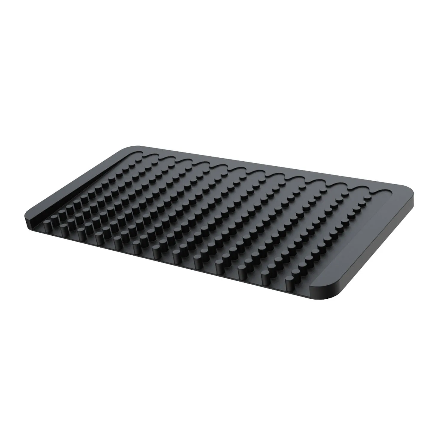Modern Square Silicone Drain Pad Water Filter Mat Slope Diversion for Kitchen Counter Dishware Tableware Drying Stylish Counter details