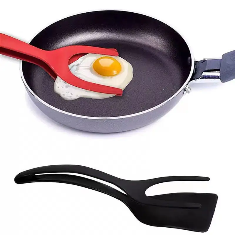 2 In 1 Non-stick Fried Egg Turners Pancake Toasted Bread Grip And Flip Spatula Kitchen Utensils Cooking Tool Kitchen Accessories