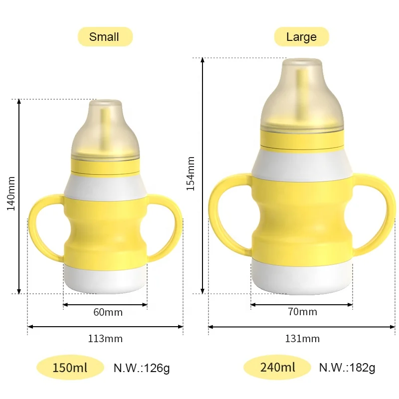 Welfine Kids Training Baby Sippy Cup Drinking  Silicone Baby Cups with lids ODM OEM Silicone Toddler Cup